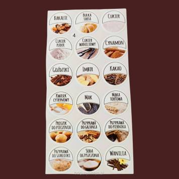 NAKLEJKI NA  PRZYPRAWY - ZESTAW NR 04