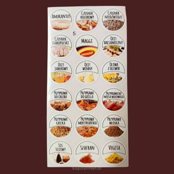 NAKLEJKI NA  PRZYPRAWY - ZESTAW NR 05
