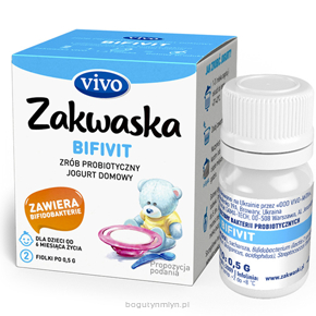  Jogurt BIFIVIT VIVO starter kultury bakterii - naturalny probiotyk zrób własny jogurt - 1 fiolka 